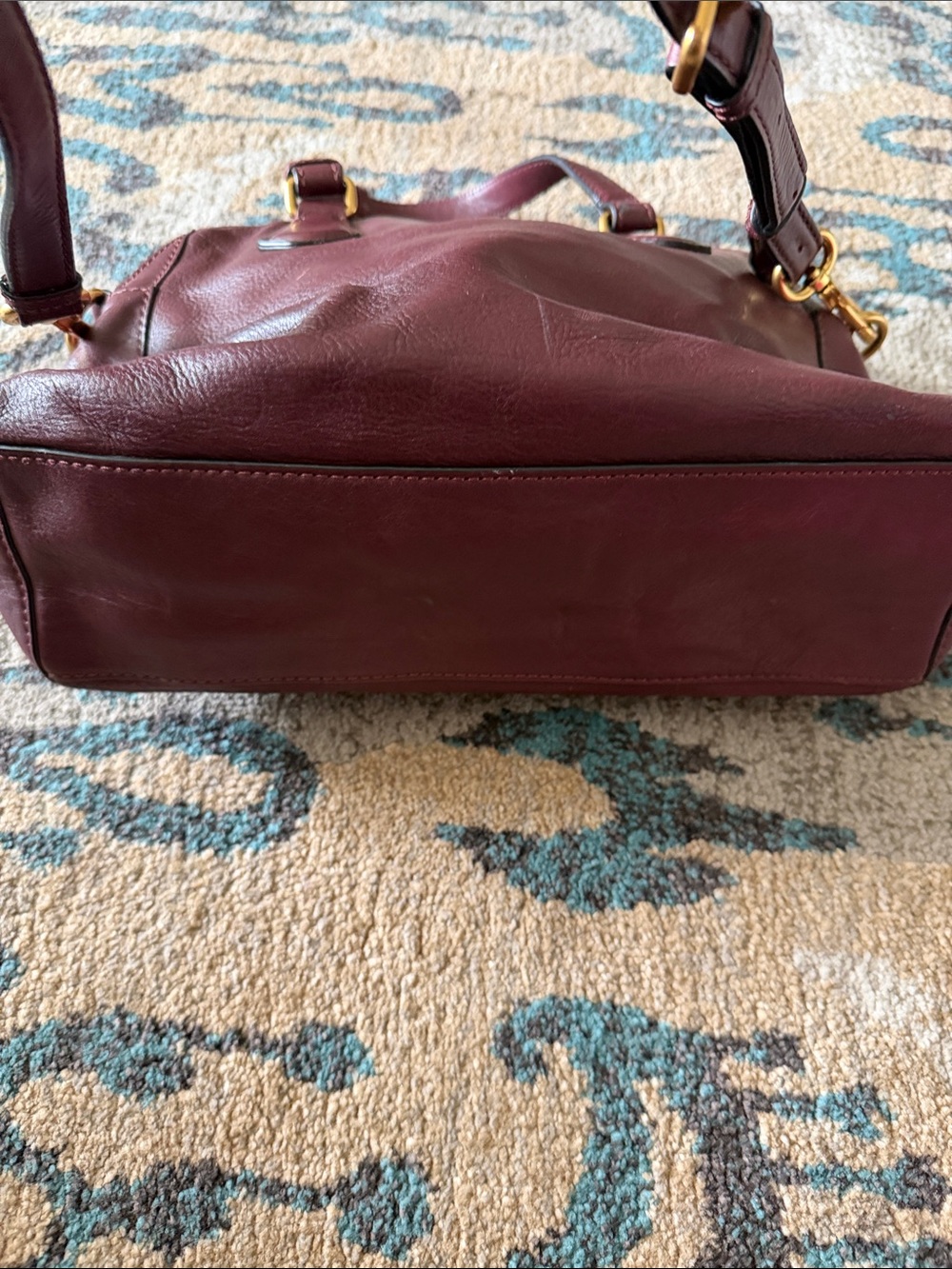 Marc by Marc Jacobs Burgundy Leather Mini Satchel with Gold Hardware - Picture 2 of 8